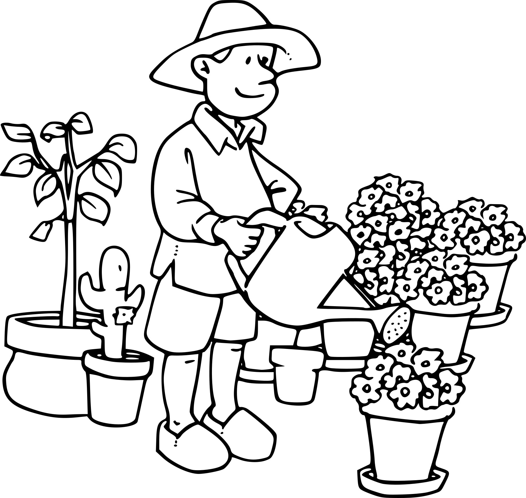 Dessin à colorier: Fleuriste (Carrières et Professions) #170342 - Coloriages à Imprimer Gratuits