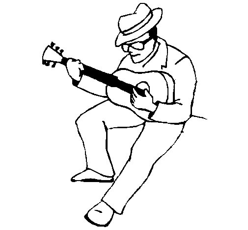 Dessin à colorier: Guitariste (Carrières et Professions) #98057 - Coloriages à Imprimer Gratuits