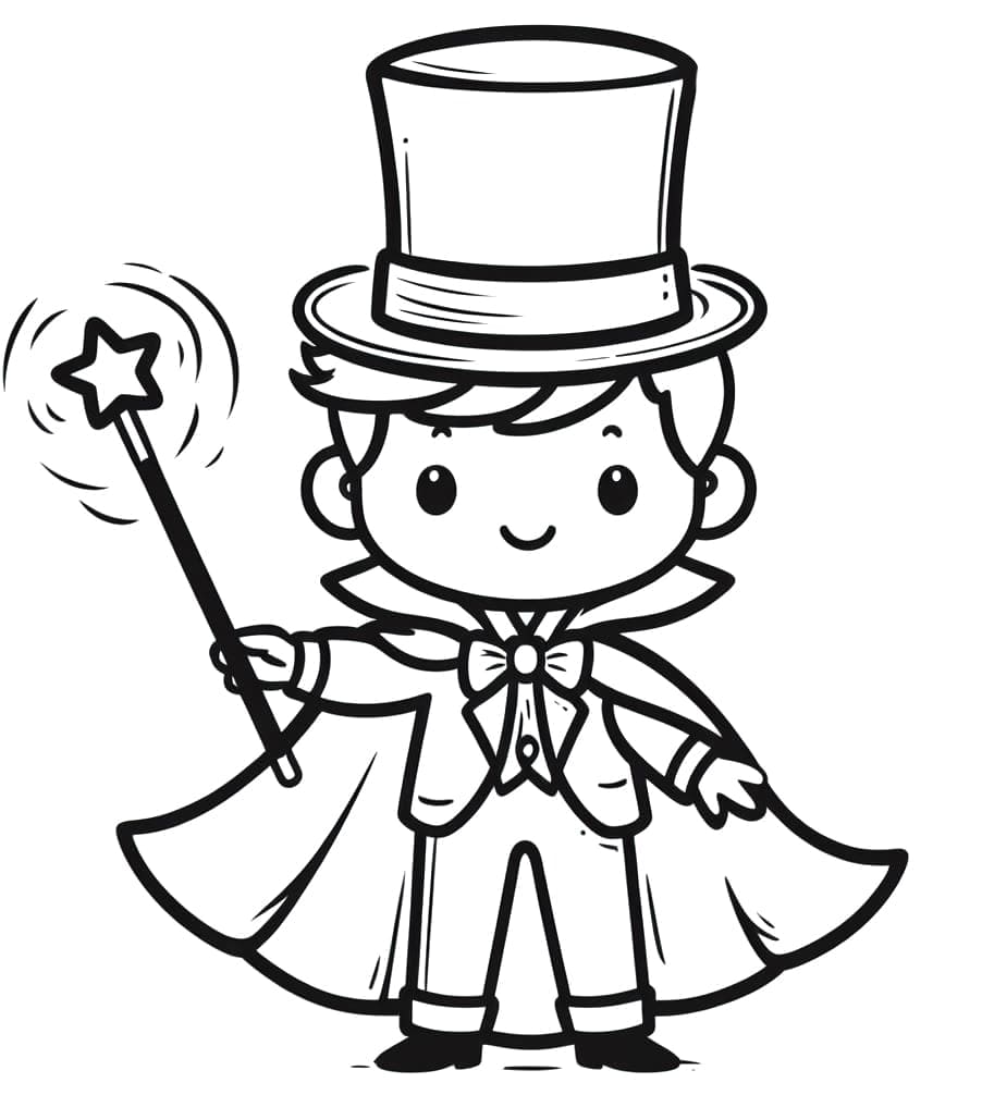 Coloriage gratuit Magicien #213880 de la collection Carrières et Professions à imprimer