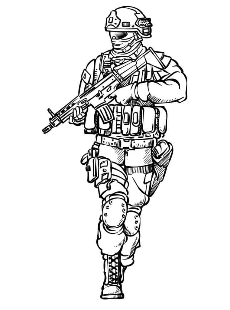 Dessin à colorier: Militaire (Carrières et Professions) #181112 - Coloriages à Imprimer Gratuits