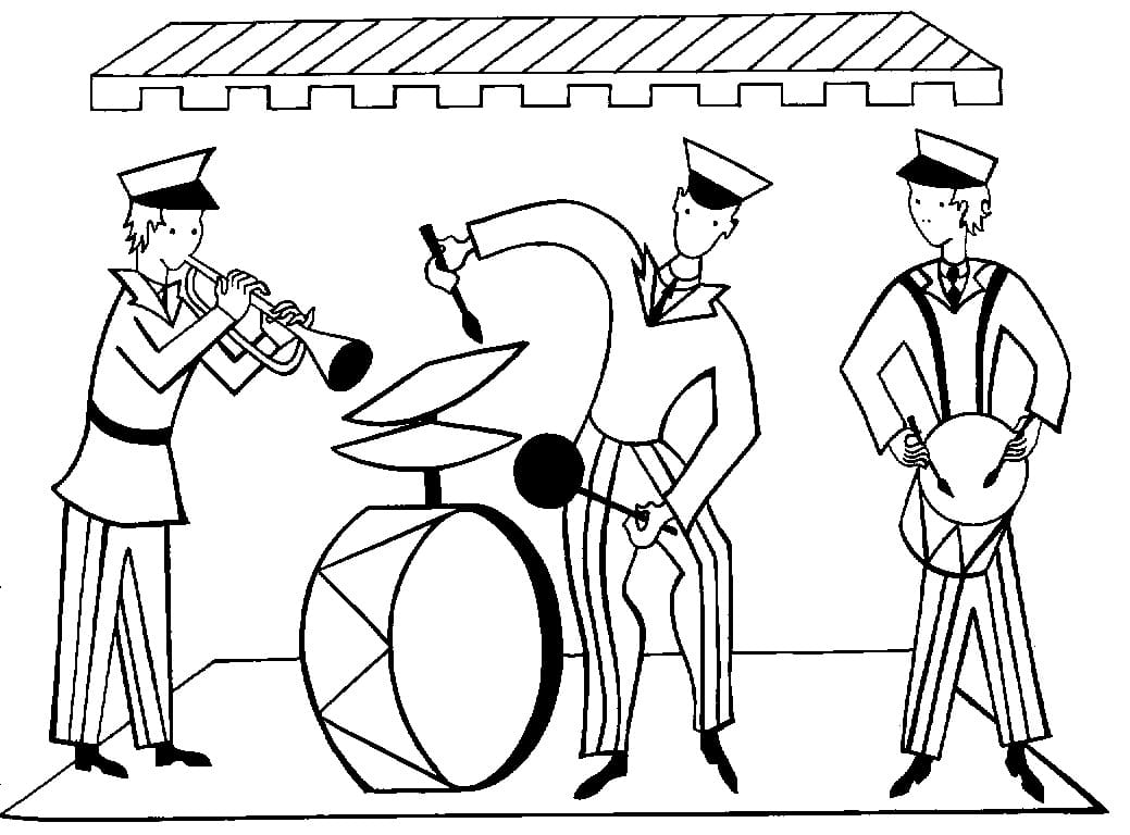Coloriage Musicien #194352 à imprimer gratuitement, extrait de la collection Carrières et Professions