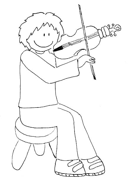 Coloriage imprimable Musicien #194372 de la collection Carrières et Professions à colorier aux crayons