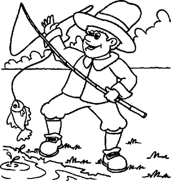 Coloriage gratuit Pêcheur #211877 de la collection Carrières et Professions à imprimer