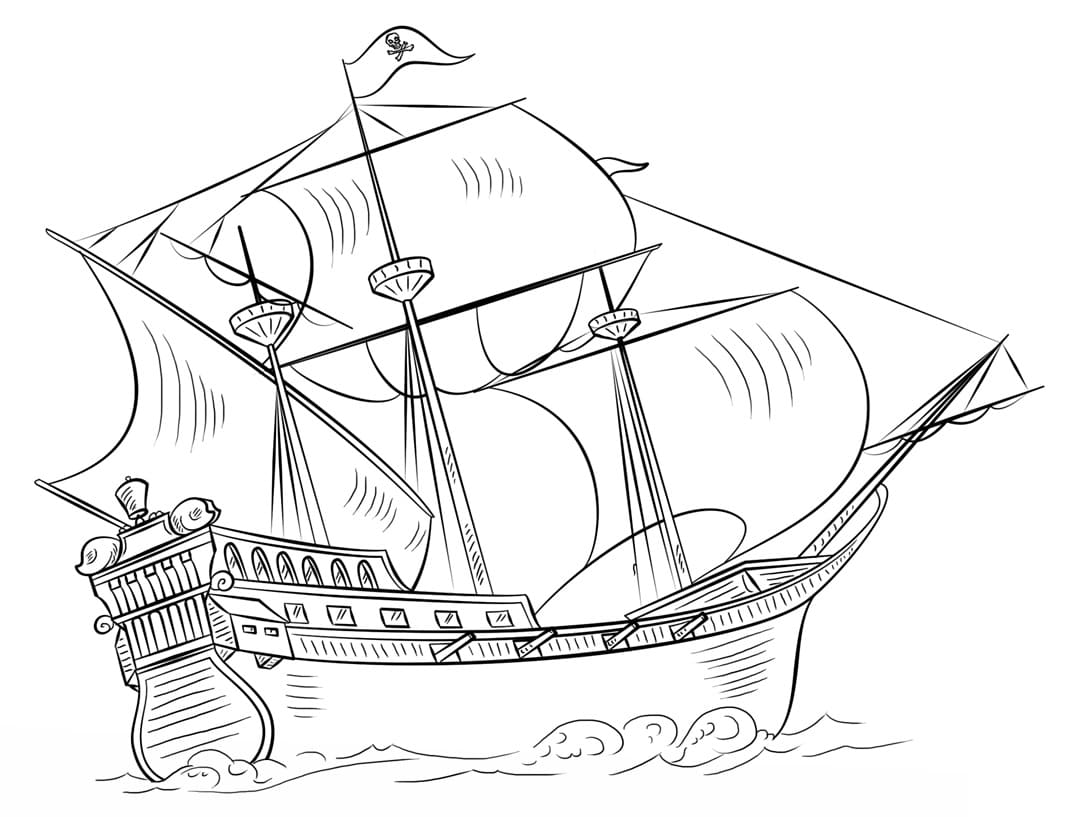 Illustration au trait Pirate #173318 de la collection Carrières et Professions à colorier gratuitement