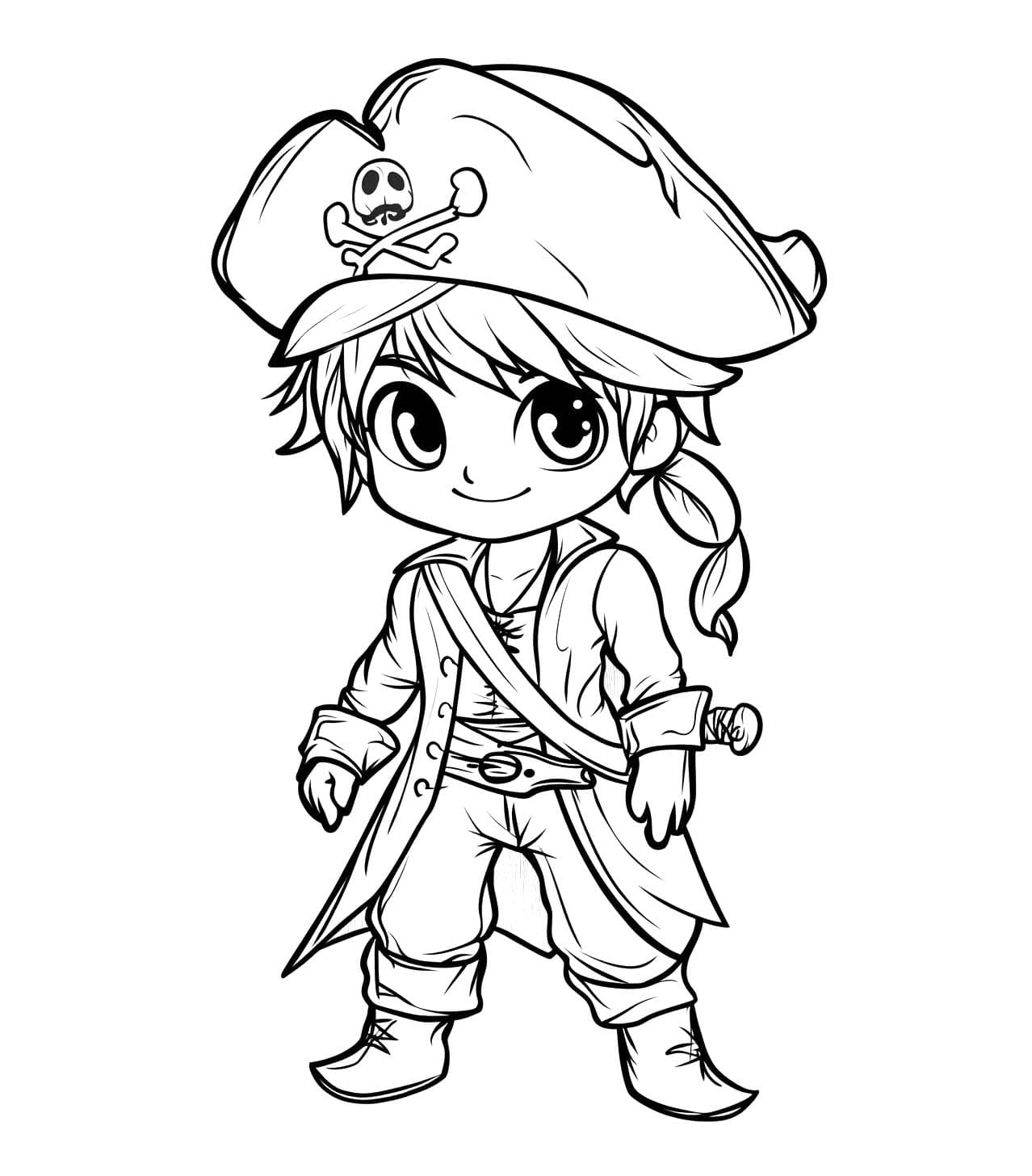 Coloriage à imprimer Pirate #218281 de la série Carrières et Professions, gratuit pour enfants et adultes