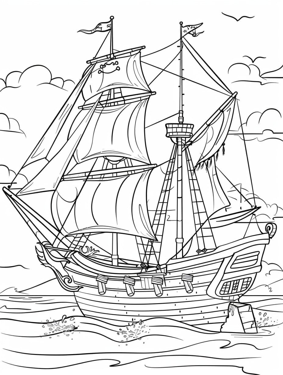 Coloriage gratuit Pirate #218284 de la collection Carrières et Professions à imprimer