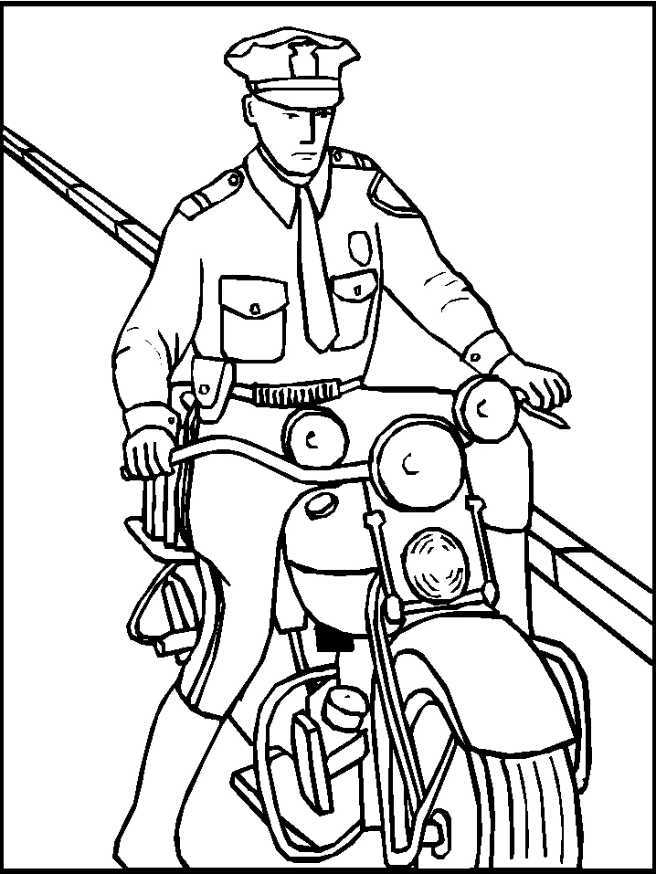 Coloriage gratuit Policier #105360 de la collection Carrières et Professions à imprimer