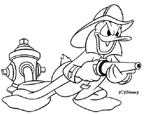 Coloriage gratuit Pompier #105550 de la collection Carrières et Professions à imprimer