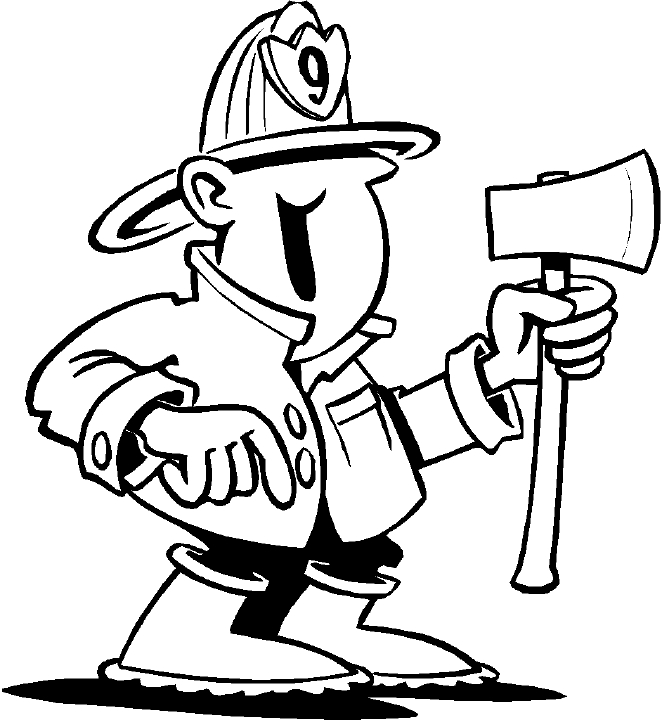 Dessin à colorier: Pompier (Carrières et Professions) #105590 - Coloriages à Imprimer Gratuits
