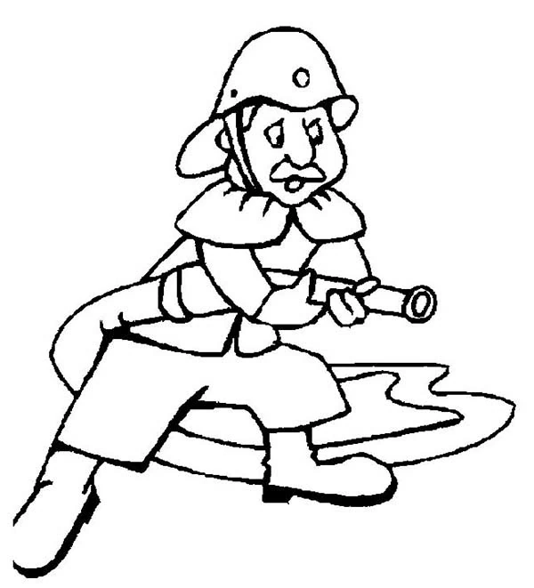 Coloriage imprimable Pompier #105765 de la collection Carrières et Professions à colorier aux crayons