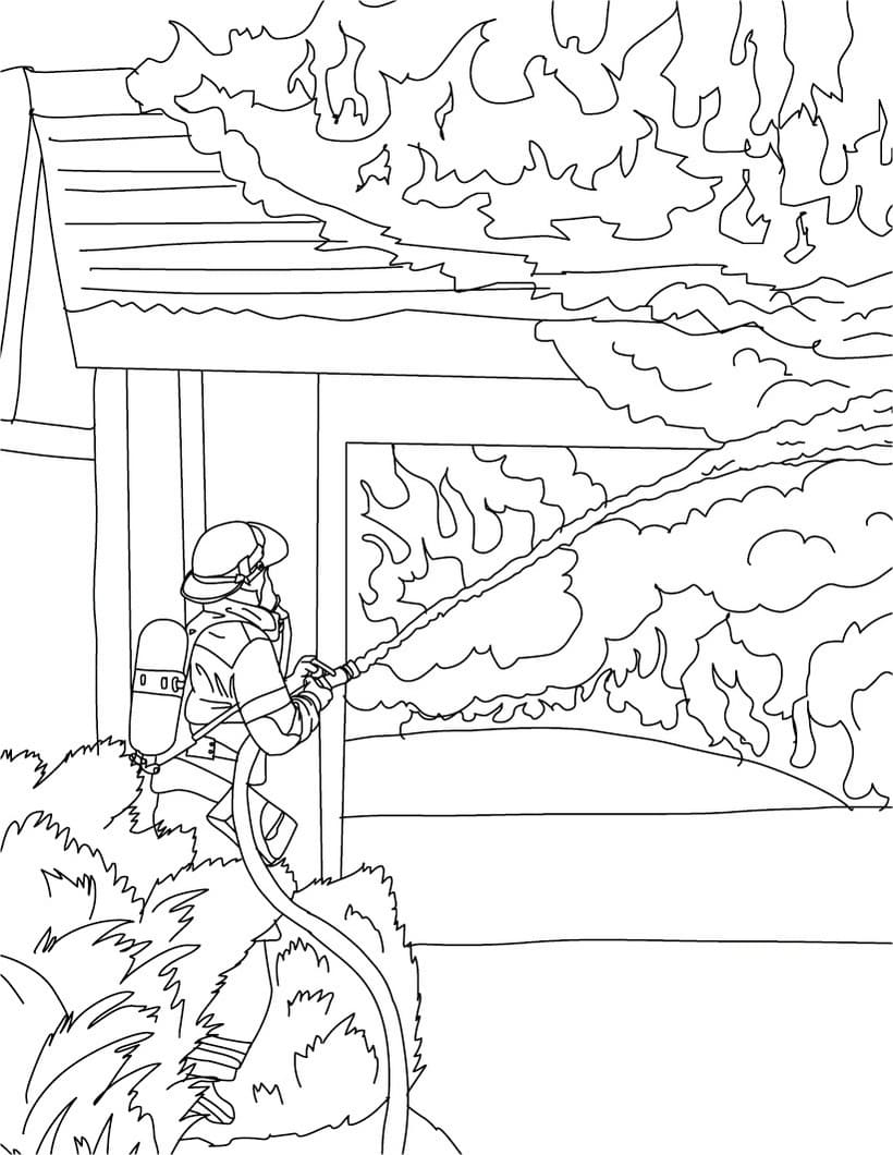 Coloriage gratuit Pompier #177496 de la collection Carrières et Professions à imprimer