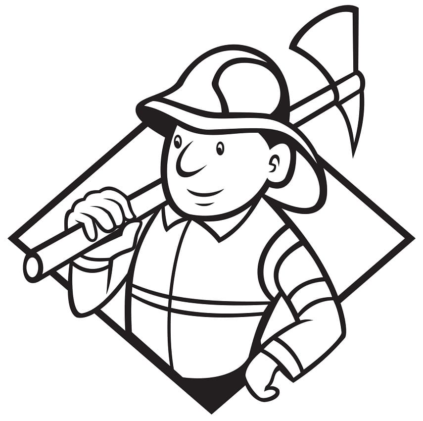 Coloriage gratuit Pompier #177500 de la collection Carrières et Professions à imprimer