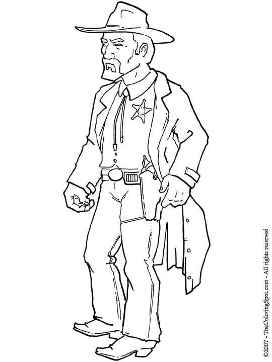 Dessin à colorier: Sherif (Carrières et Professions) #107436 - Coloriages à Imprimer Gratuits