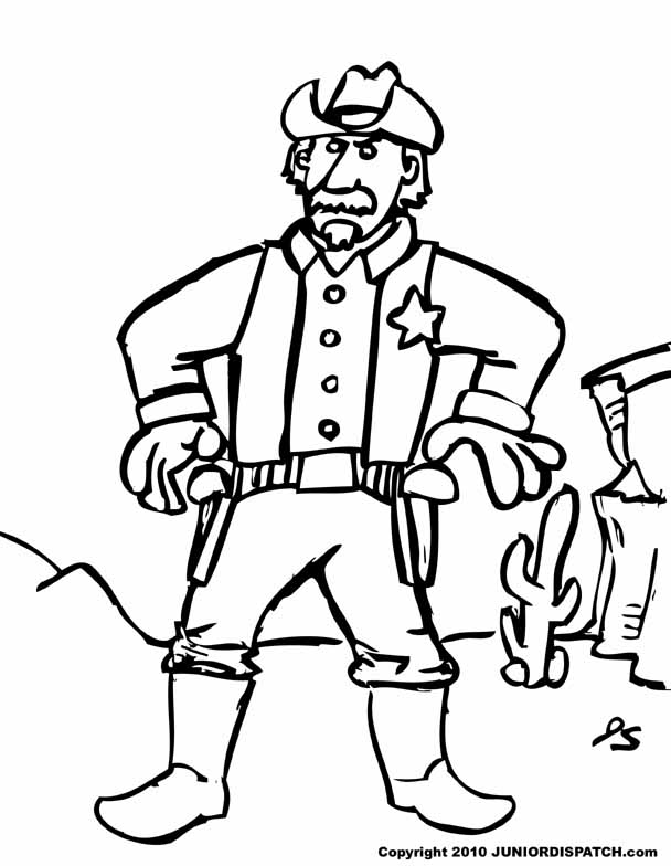 Dessin à colorier: Sherif (Carrières et Professions) #107438 - Coloriages à Imprimer Gratuits