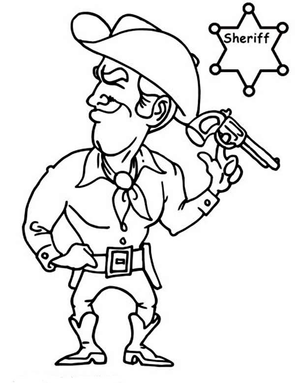 Dessin à colorier: Sherif (Carrières et Professions) #107501 - Coloriages à Imprimer Gratuits