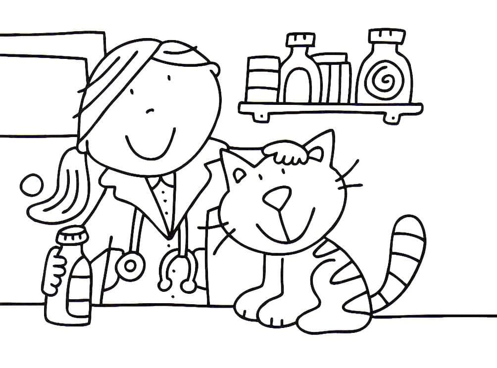 Illustration au trait Vétérinaire #213854 de la collection Carrières et Professions à colorier gratuitement Illustration au trait Vétérinaire #213854 de la collection Carrières et Professions à colorier gratuitement