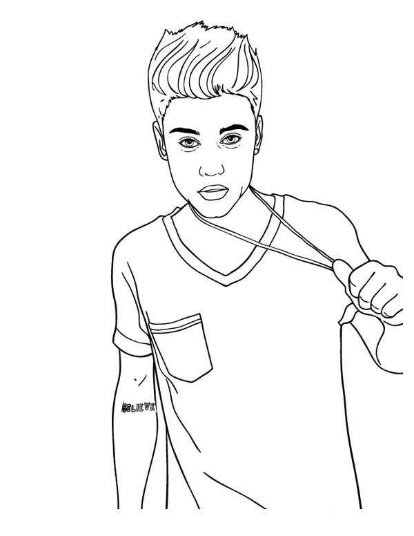 Dessin à colorier: Justin Bieber (Célébrités) #122445 - Coloriages à Imprimer Gratuits