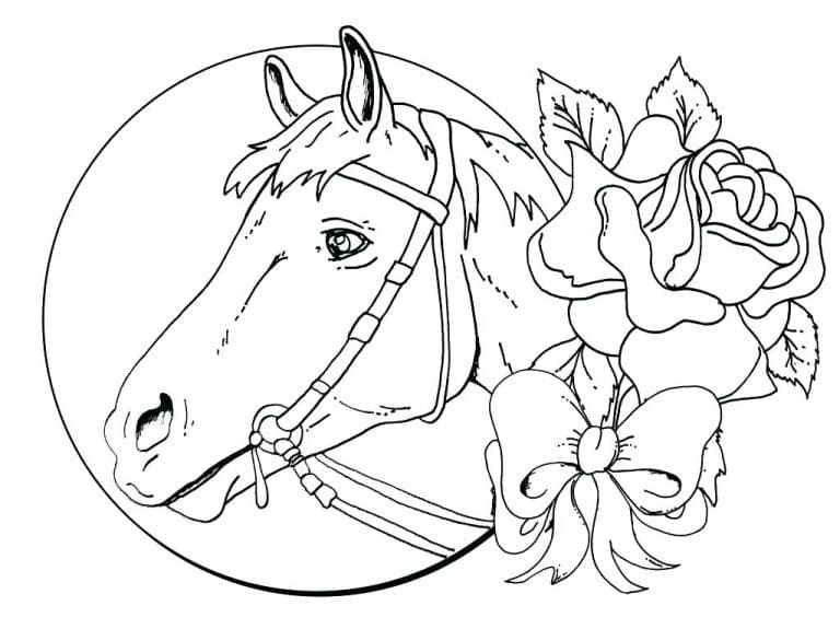 Dessin à colorier: Adulte Cheval (Coloriage Adulte) #200362 - Coloriages à Imprimer Gratuits