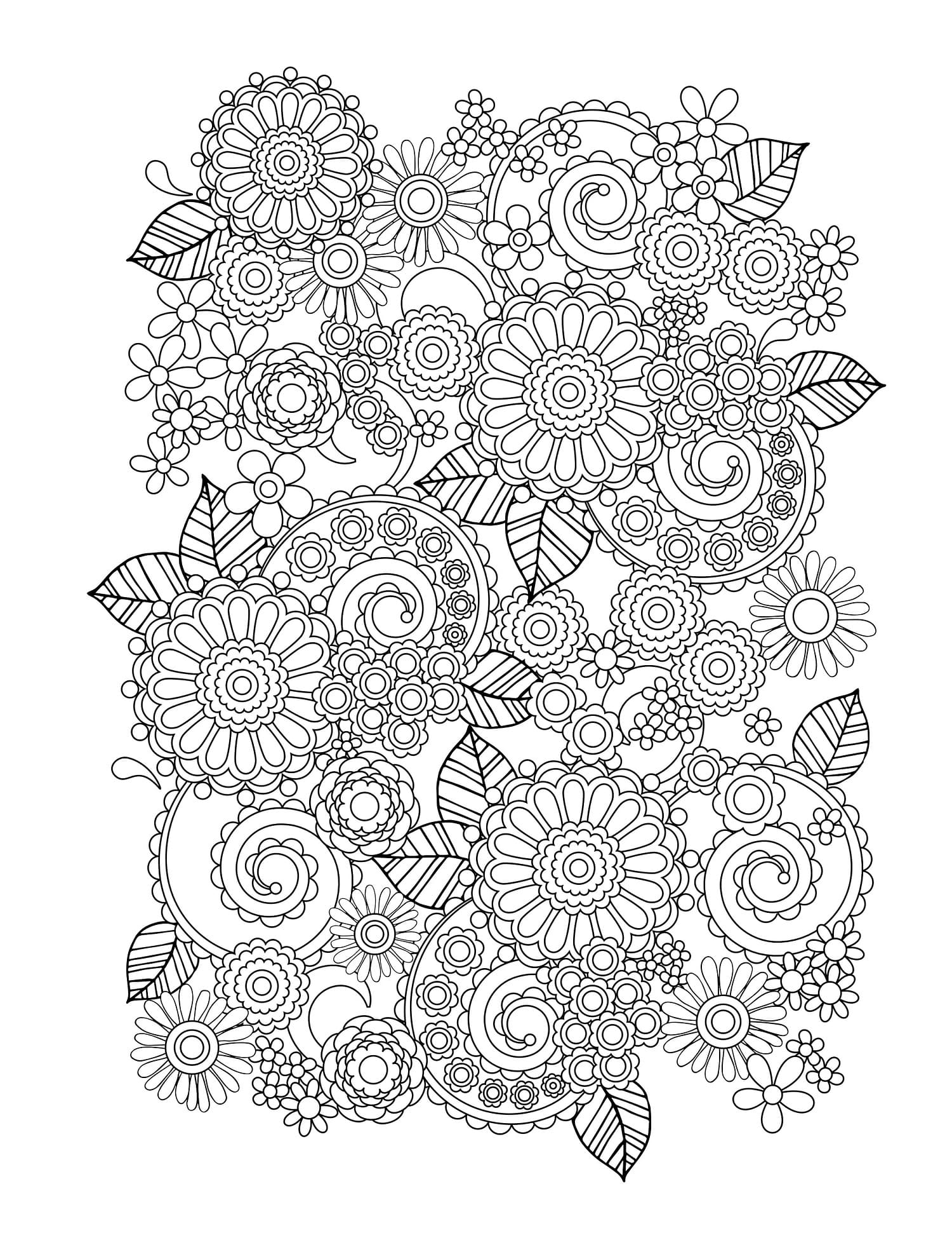 Coloriage gratuit Fleur Adulte #215538 de la collection Coloriage Adulte à imprimer