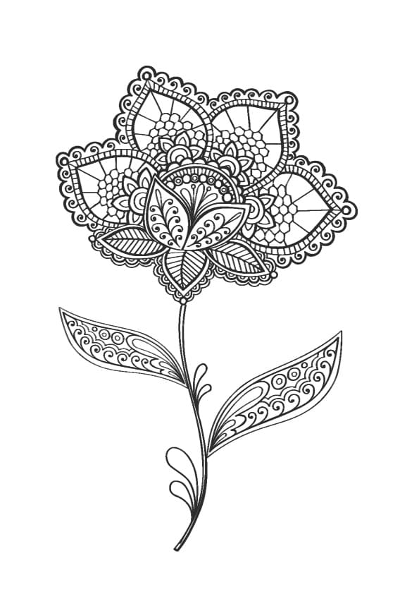 Coloriage gratuit Fleur Adulte #215548 de la collection Coloriage Adulte à imprimer