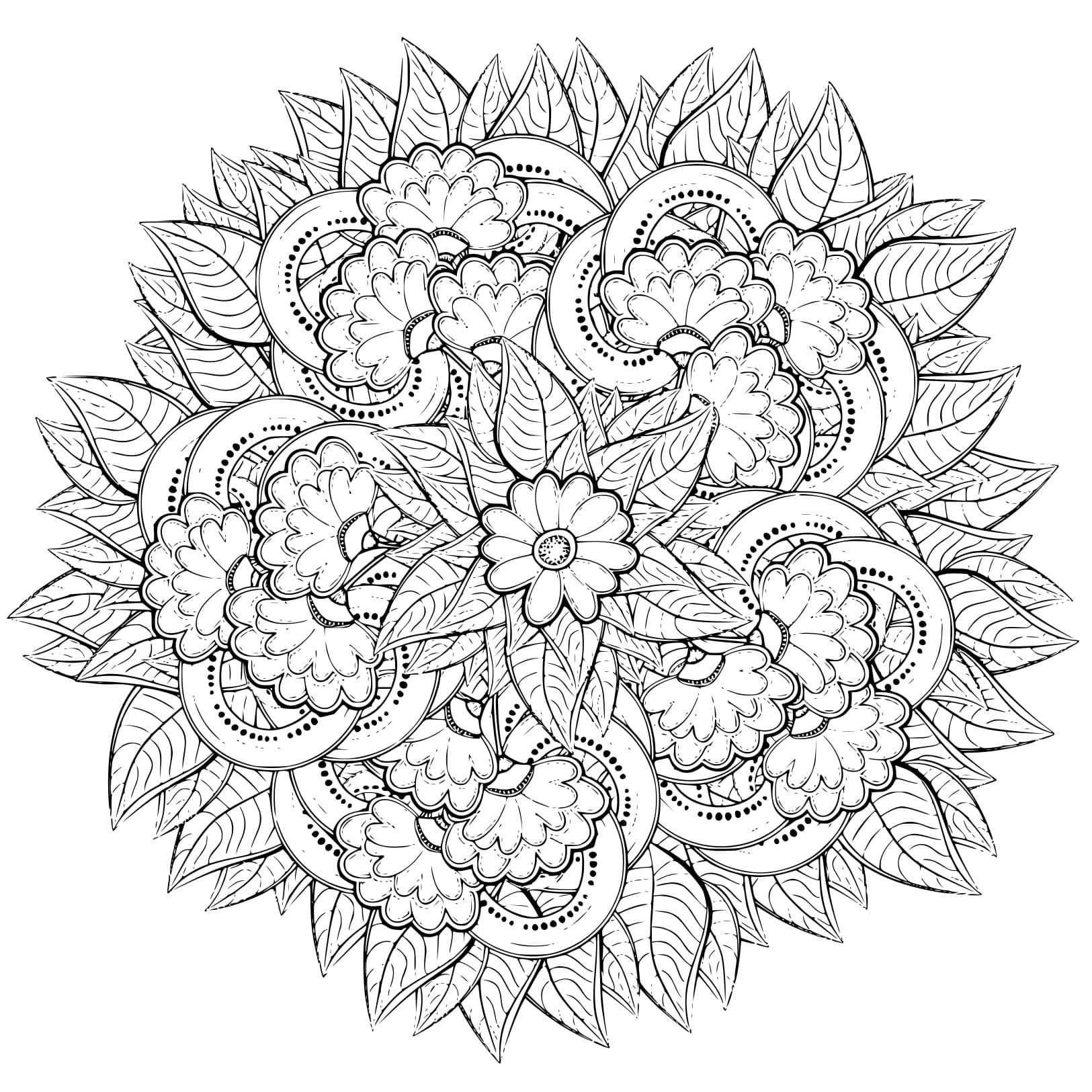 Coloriage gratuit Fleur Adulte #215554 de la collection Coloriage Adulte à imprimer
