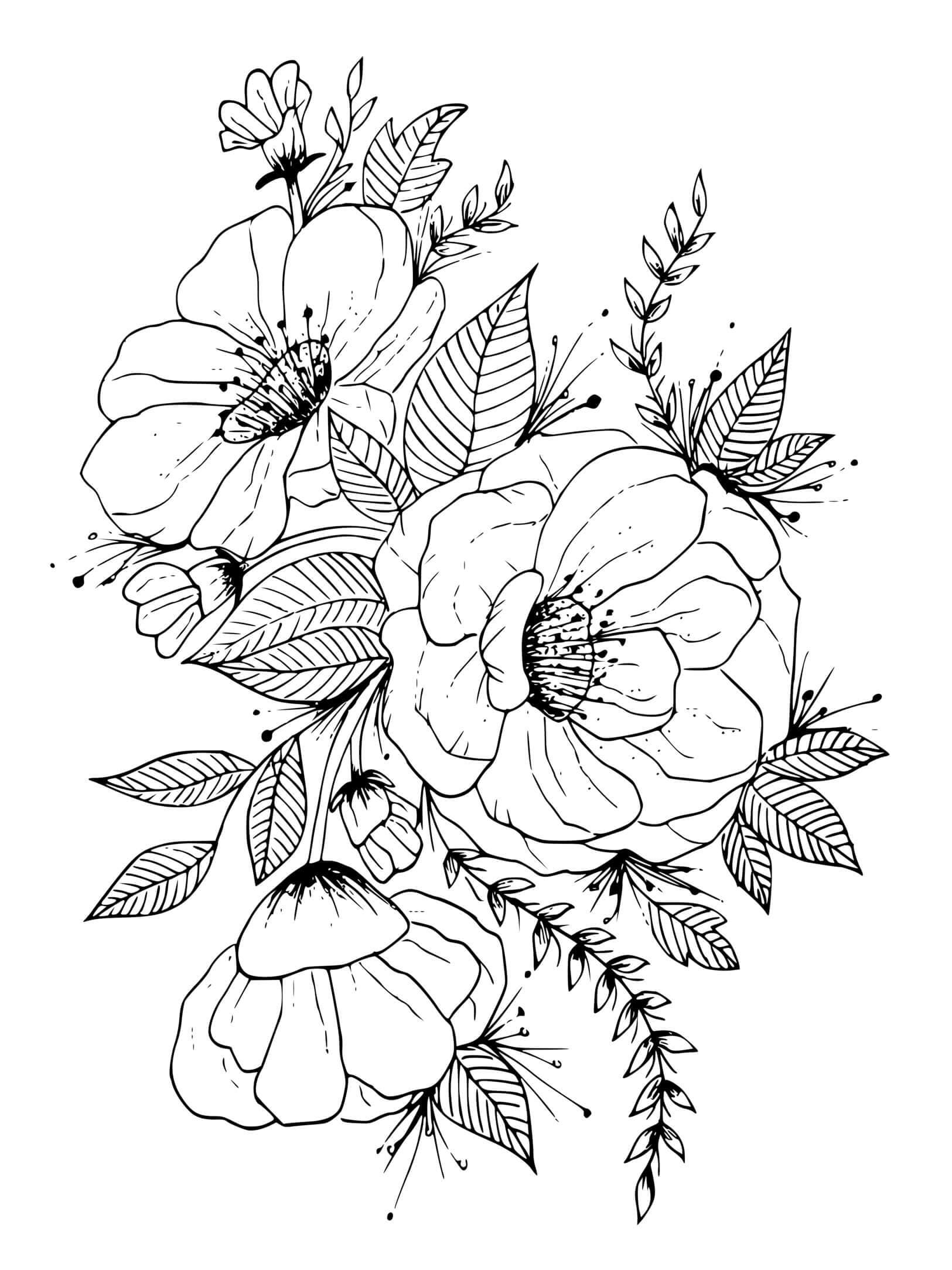 Coloriage gratuit Fleur Adulte #215556 de la collection Coloriage Adulte à imprimer