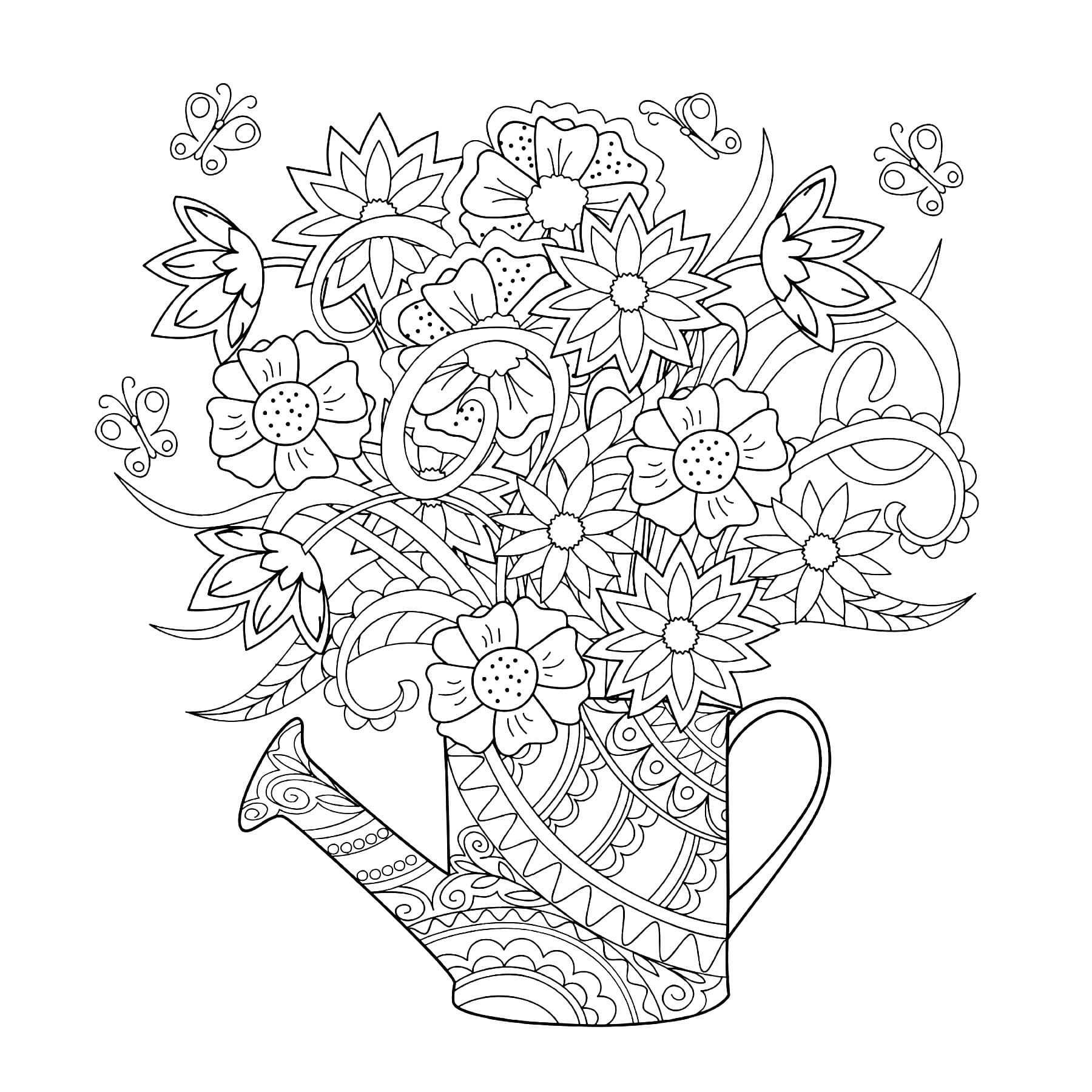 Dessin à colorier: Fleur Adulte (Coloriage Adulte) #215561 - Coloriages à Imprimer Gratuits