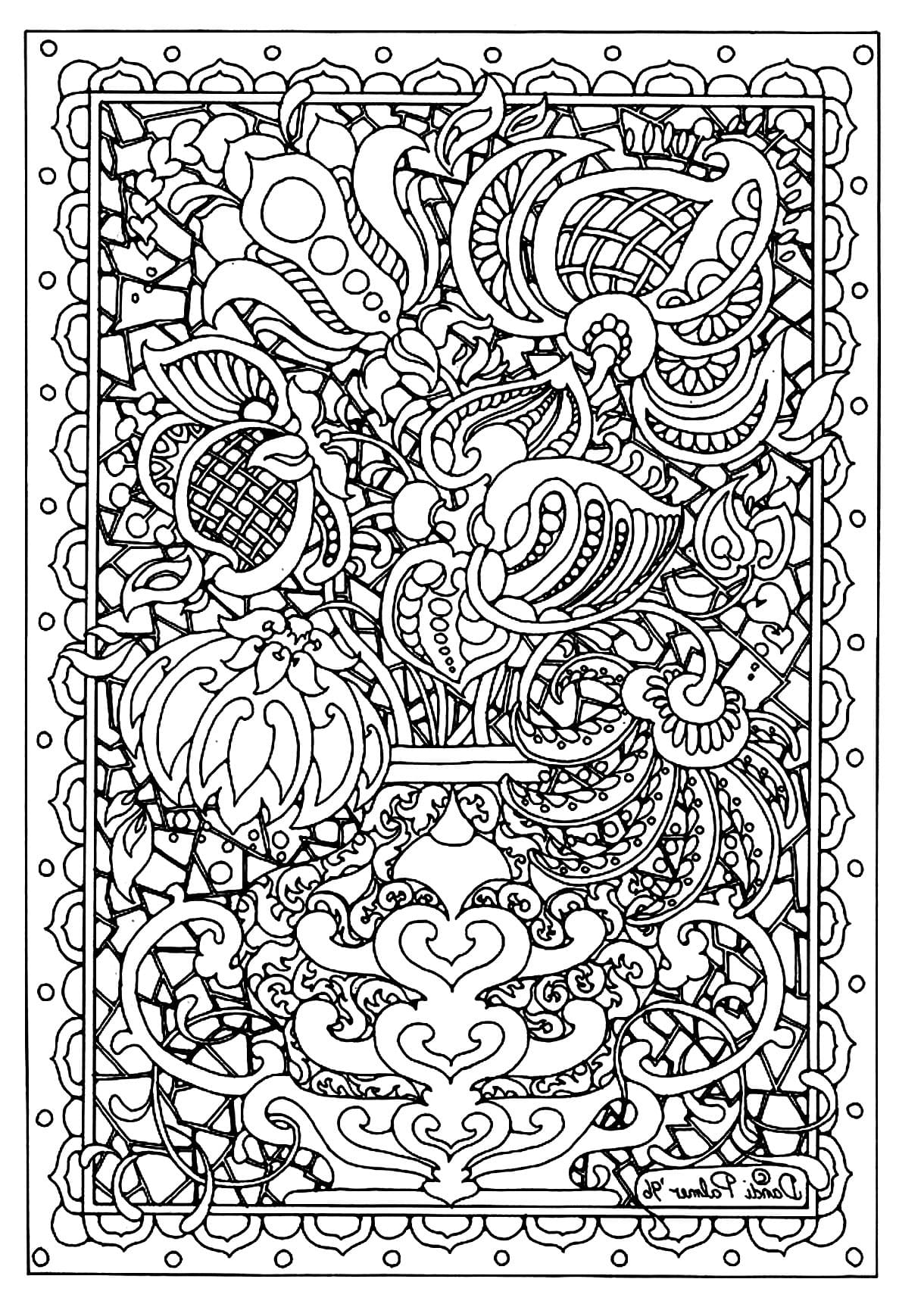 Dessin Fleur Adulte #215564 à colorier de la série Coloriage Adulte, gratuit à télécharger et imprimer