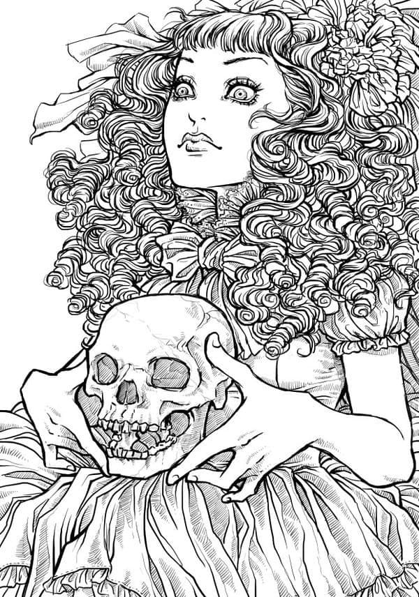 Dessin à colorier: Halloween Adulte (Coloriage Adulte) #200236 - Coloriages à Imprimer Gratuits