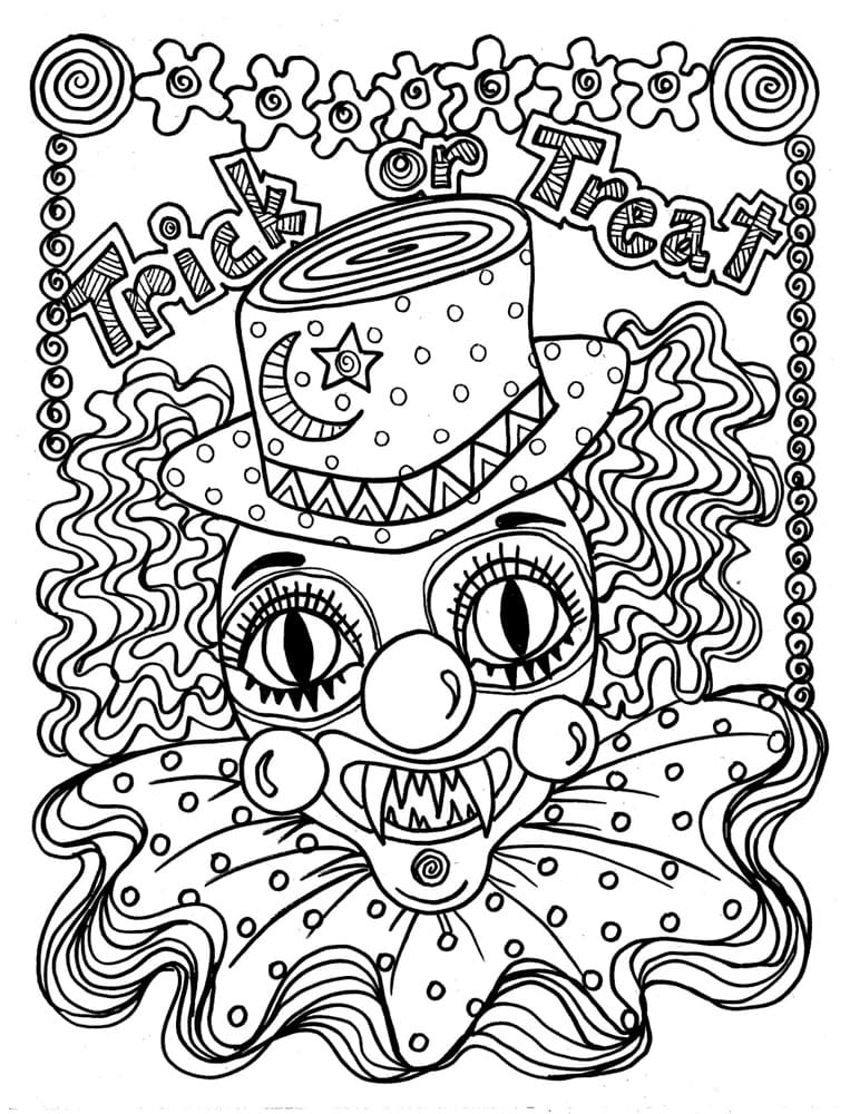 Coloriage Halloween Adulte #200248 à imprimer gratuitement, extrait de la collection Coloriage Adulte