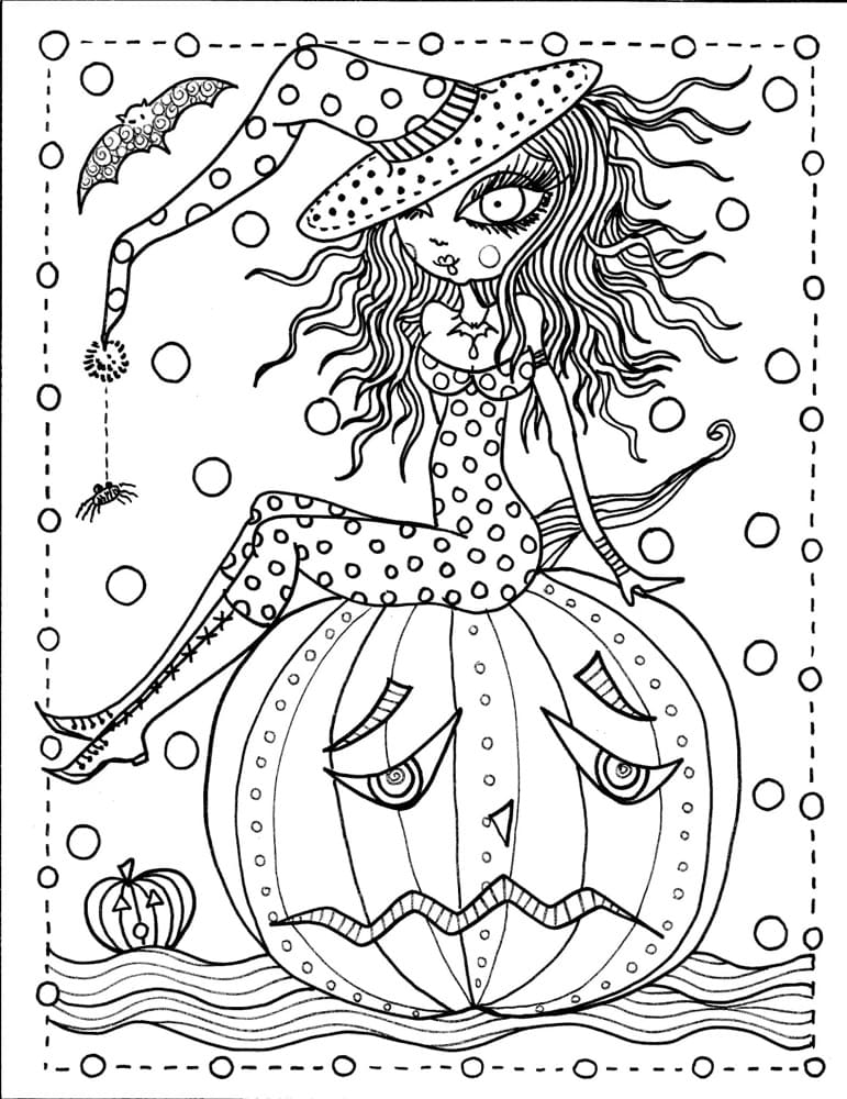 Coloriage Halloween Adulte #200249 à imprimer gratuitement, extrait de la collection Coloriage Adulte