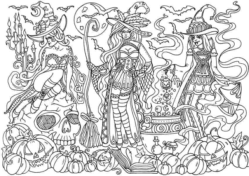 Dessin à colorier: Halloween Adulte (Coloriage Adulte) #200257 - Coloriages à Imprimer Gratuits