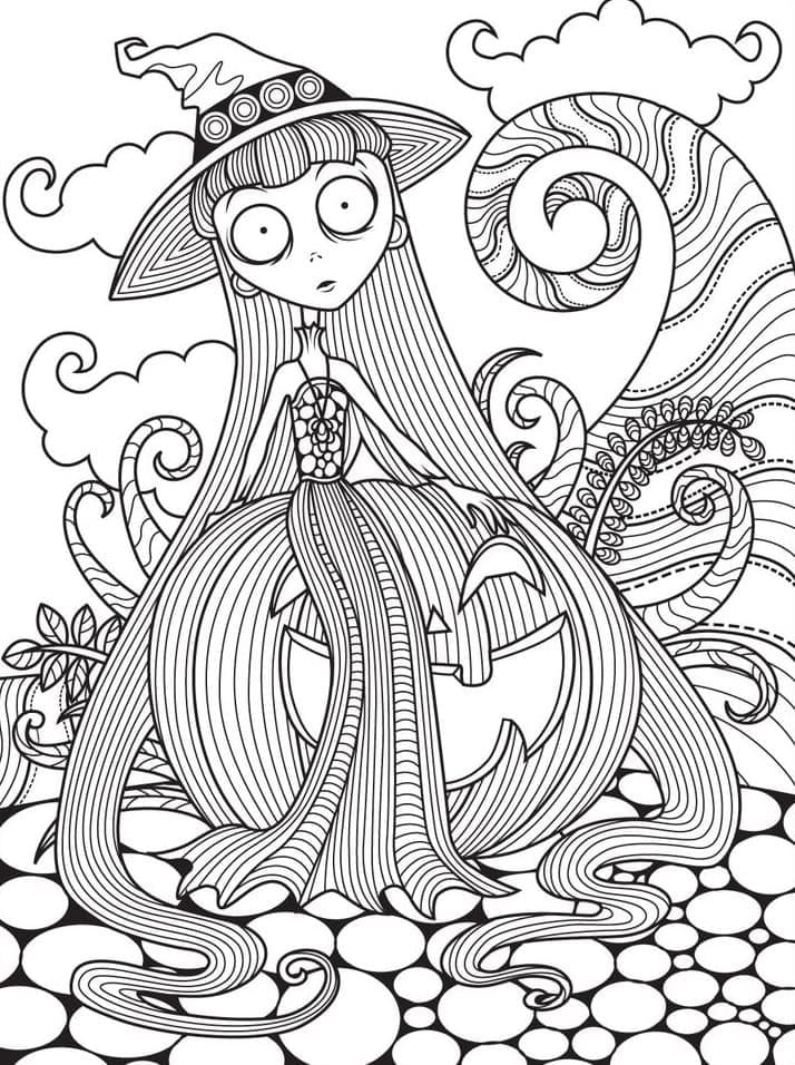 Dessin à colorier: Halloween Adulte (Coloriage Adulte) #200260 - Coloriages à Imprimer Gratuits