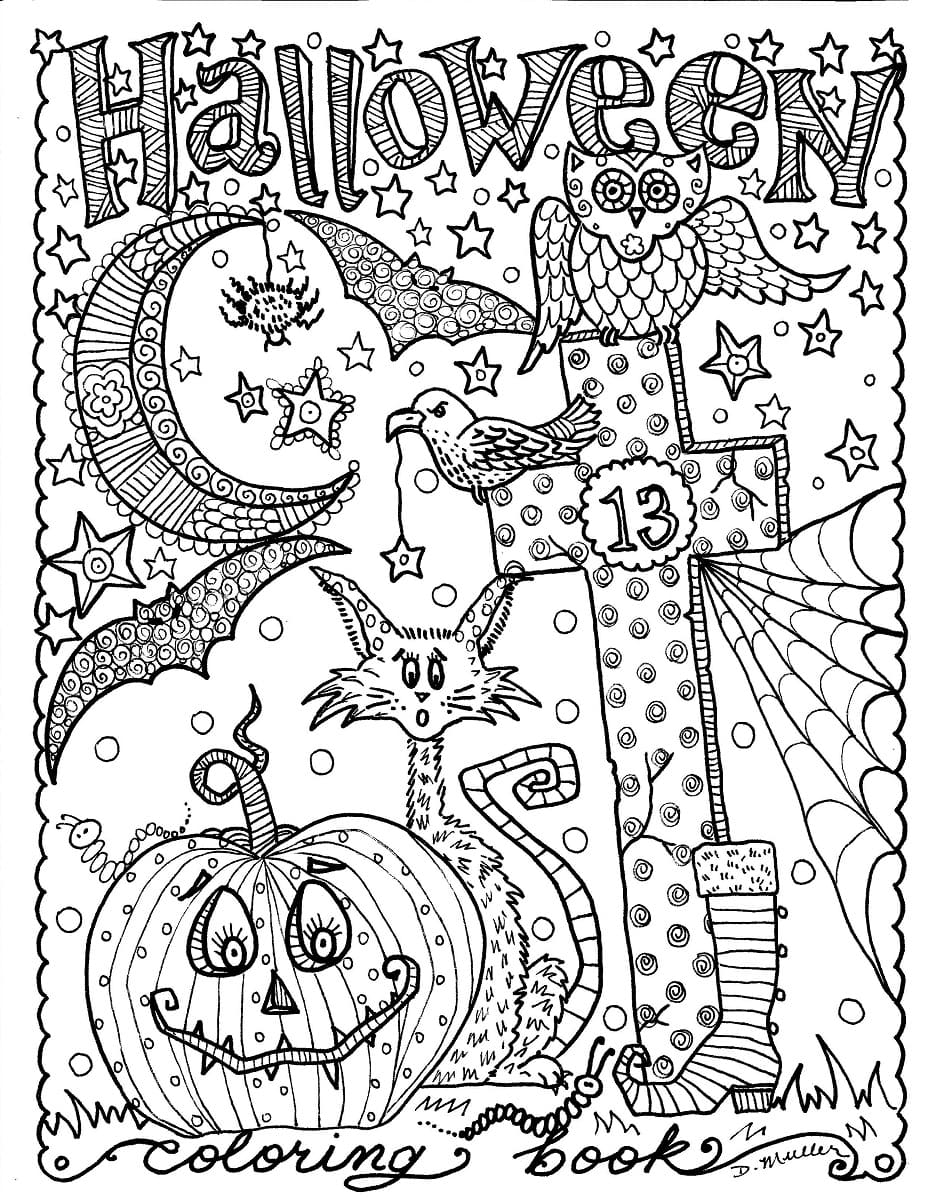 Joli coloriage Halloween Adulte #200278 de la collection Coloriage Adulte, prêt à imprimer pour petits et grands