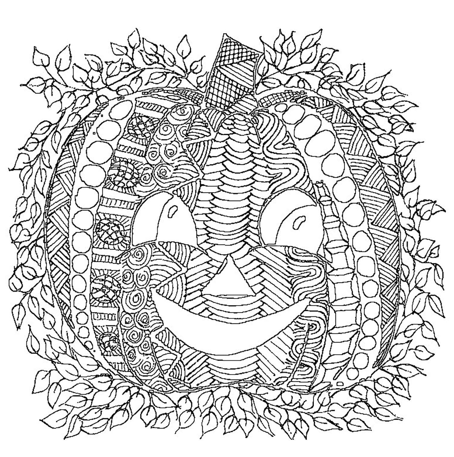 Illustration au trait Halloween Adulte #200281 de la collection Coloriage Adulte à colorier gratuitement