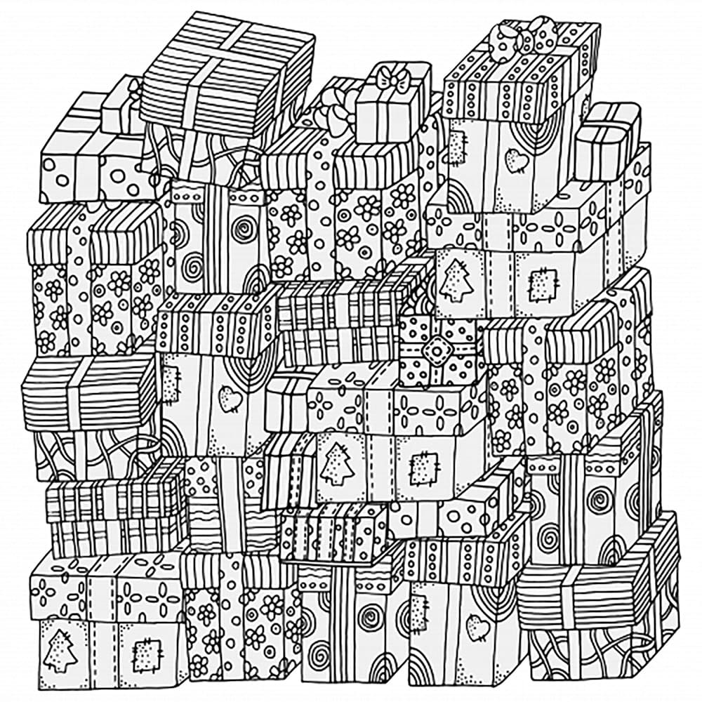 Joli coloriage Noël Adulte #215639 de la collection Coloriage Adulte, prêt à imprimer pour petits et grands