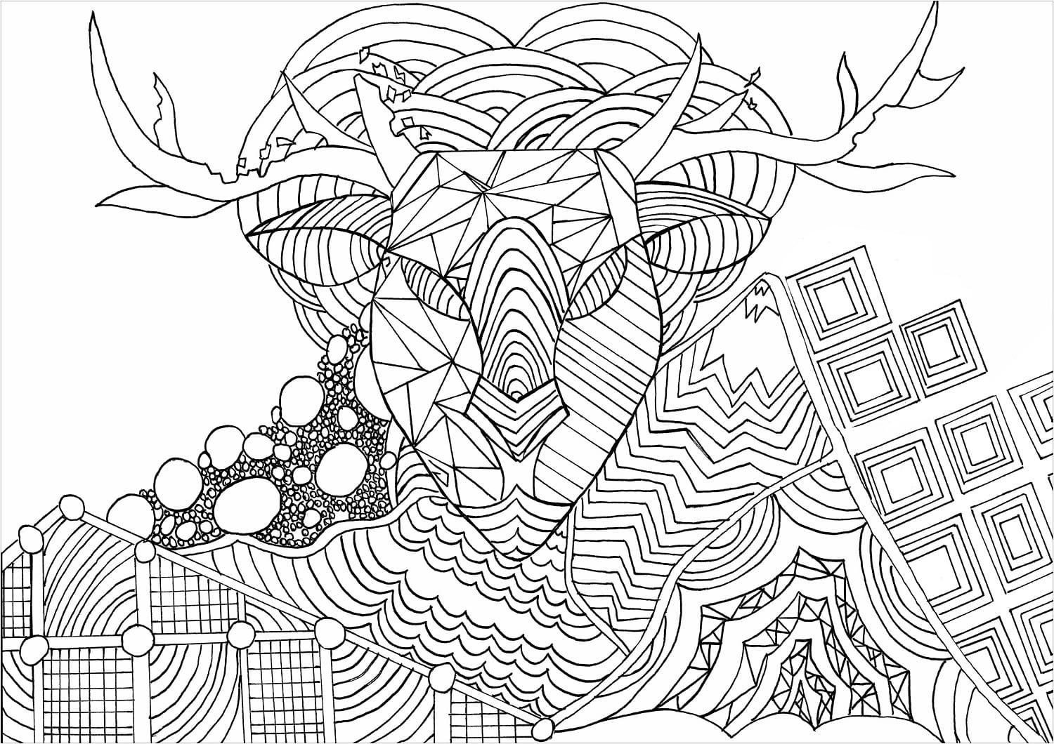 Coloriage à imprimer Noël Adulte #215647 de la série Coloriage Adulte, gratuit pour enfants et adultes