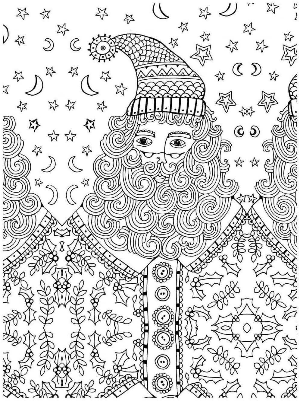 Joli coloriage Noël Adulte #215653 de la collection Coloriage Adulte, prêt à imprimer pour petits et grands
