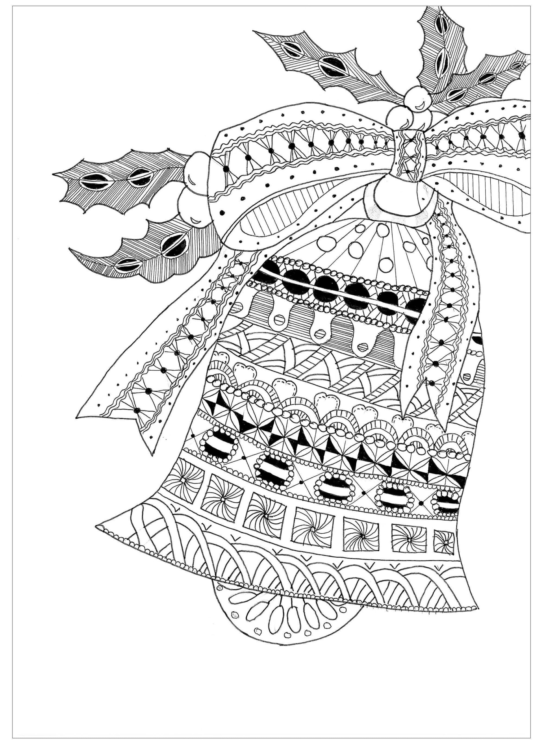 Joli coloriage Noël Adulte #215658 de la collection Coloriage Adulte, prêt à imprimer pour petits et grands