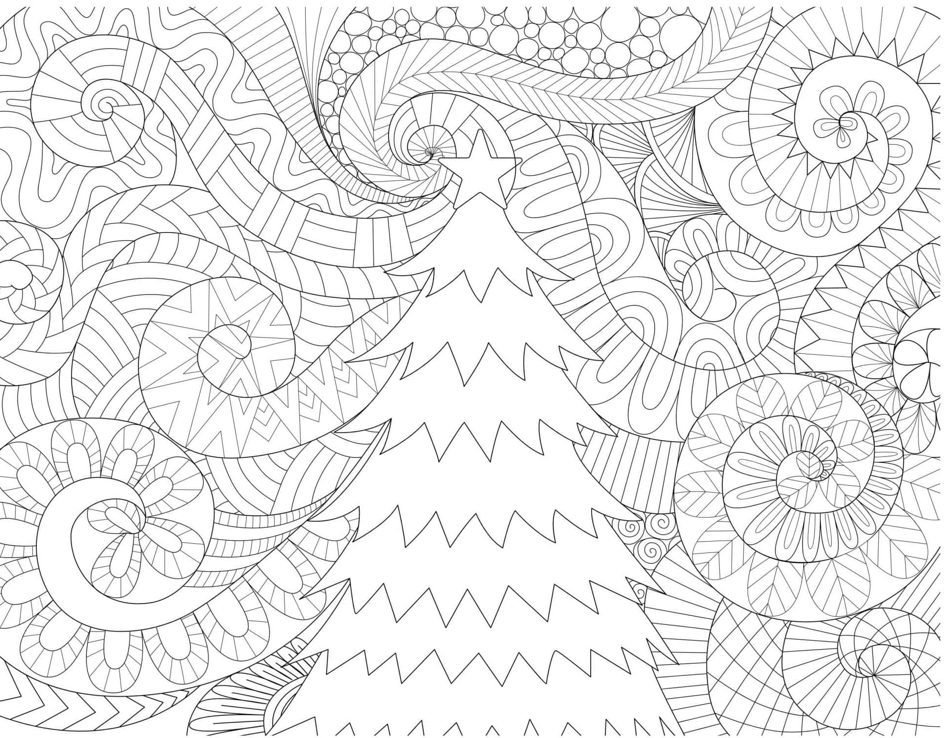 Coloriage imprimable Noël Adulte #215669 de la collection Coloriage Adulte à colorier aux crayons