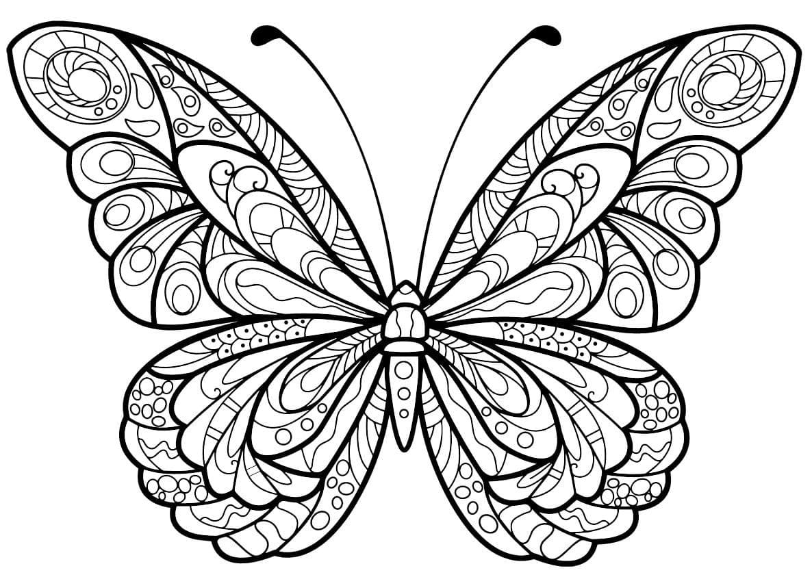Dessin à colorier: Papillon Adulte (Coloriage Adulte) #174324 - Coloriages à Imprimer Gratuits