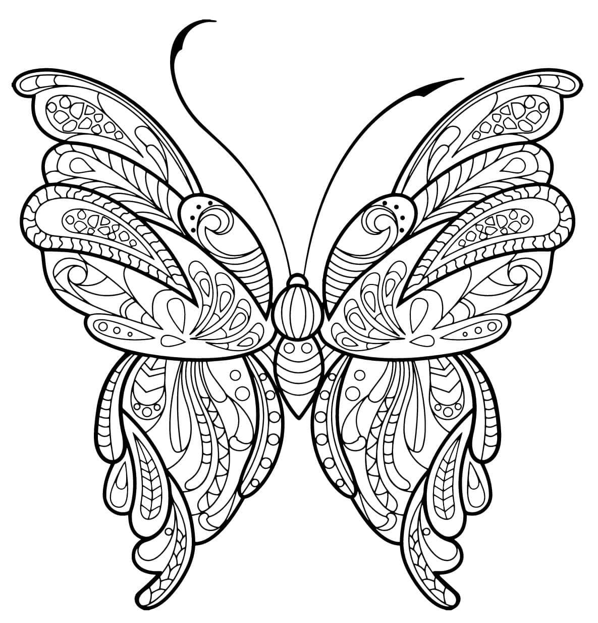 Dessin à colorier: Papillon Adulte (Coloriage Adulte) #174334 - Coloriages à Imprimer Gratuits