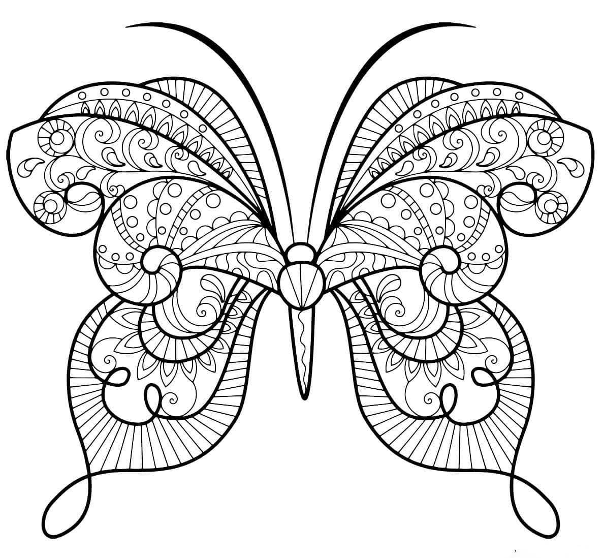 Dessin à colorier: Papillon Adulte (Coloriage Adulte) #174339 - Coloriages à Imprimer Gratuits
