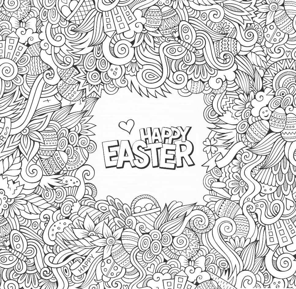 Coloriage gratuit Pâques Adulte #200151 de la collection Coloriage Adulte à imprimer