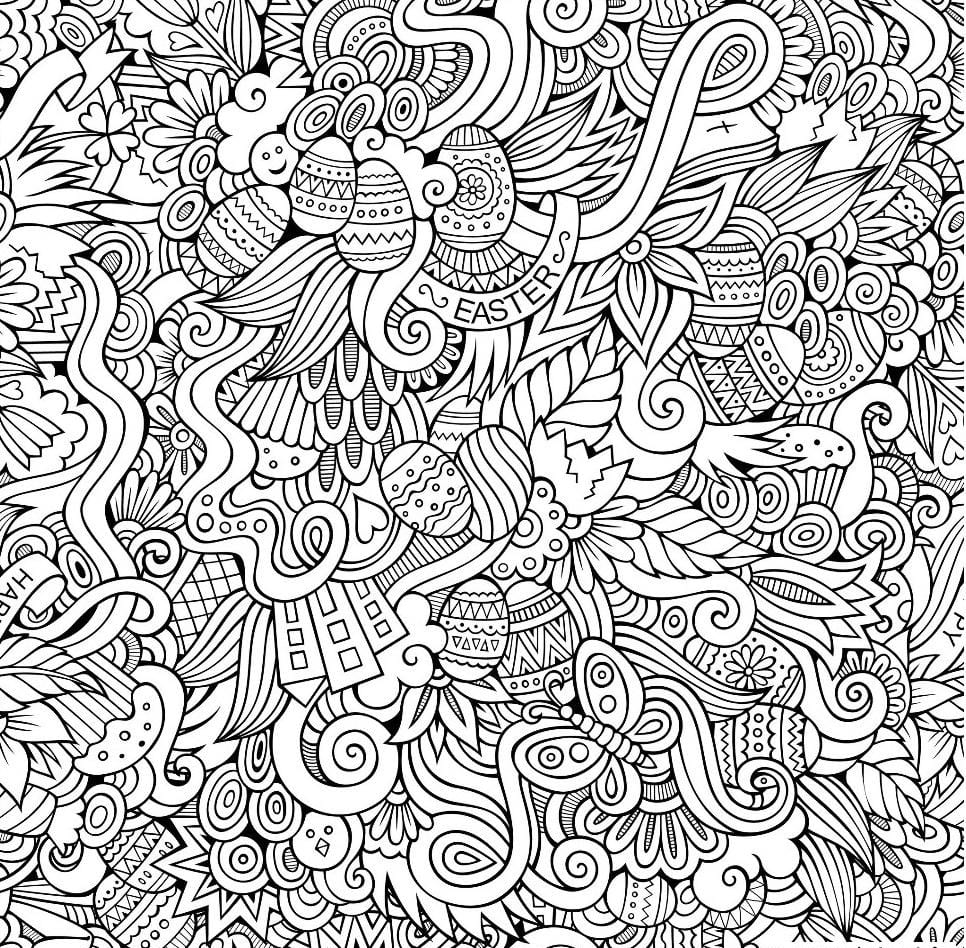 Dessin à colorier: Pâques Adulte (Coloriage Adulte) #200170 - Coloriages à Imprimer Gratuits