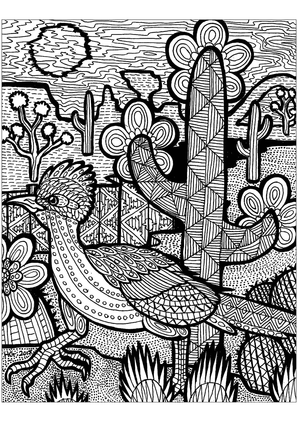 Dessin à colorier Zentangle #174355 issu de la collection Coloriage Adulte, prêt à imprimer