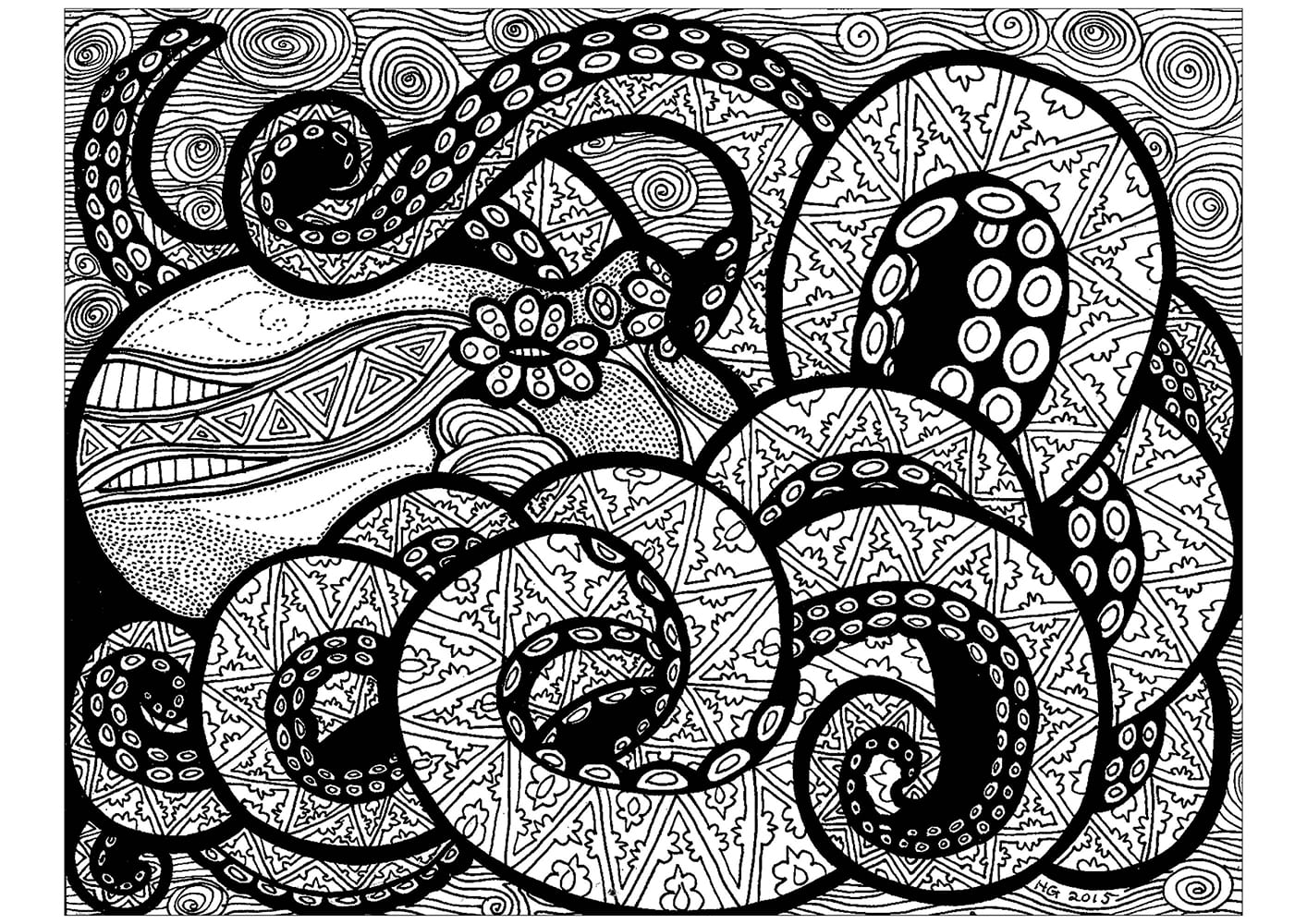 Coloriage à imprimer Zentangle #174365 de la série Coloriage Adulte, gratuit pour enfants et adultes Coloriage à imprimer Zentangle #174365 de la série Coloriage Adulte, gratuit pour enfants et adultes