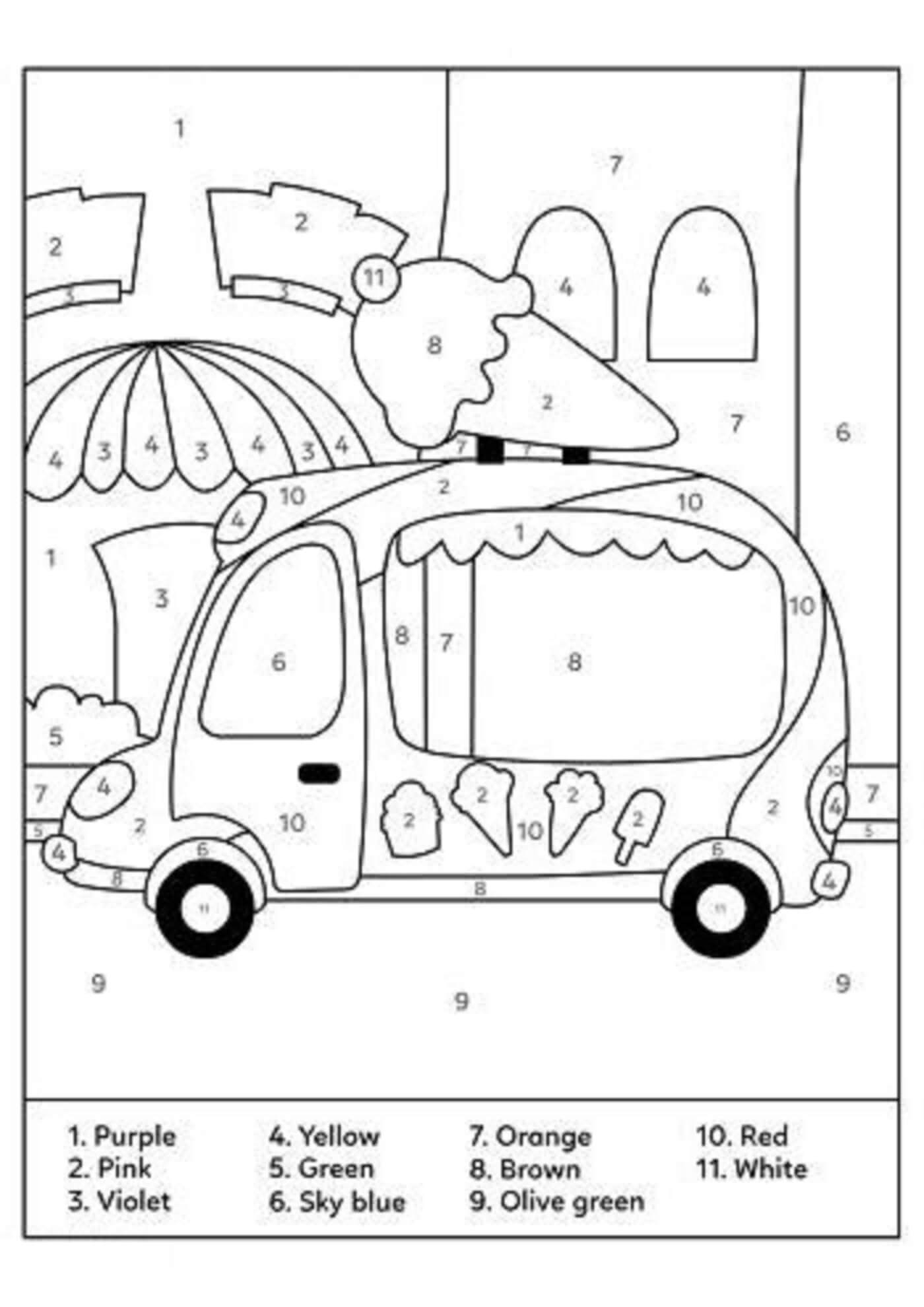 Dessin à colorier: Coloriage par Numéro Camion (Coloriage numéroté) #177947 - Coloriages à Imprimer Gratuits