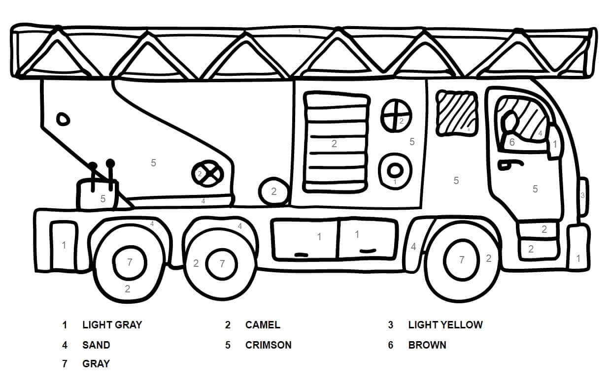 Dessin à colorier: Coloriage par Numéro Camion (Coloriage numéroté) #177955 - Coloriages à Imprimer Gratuits