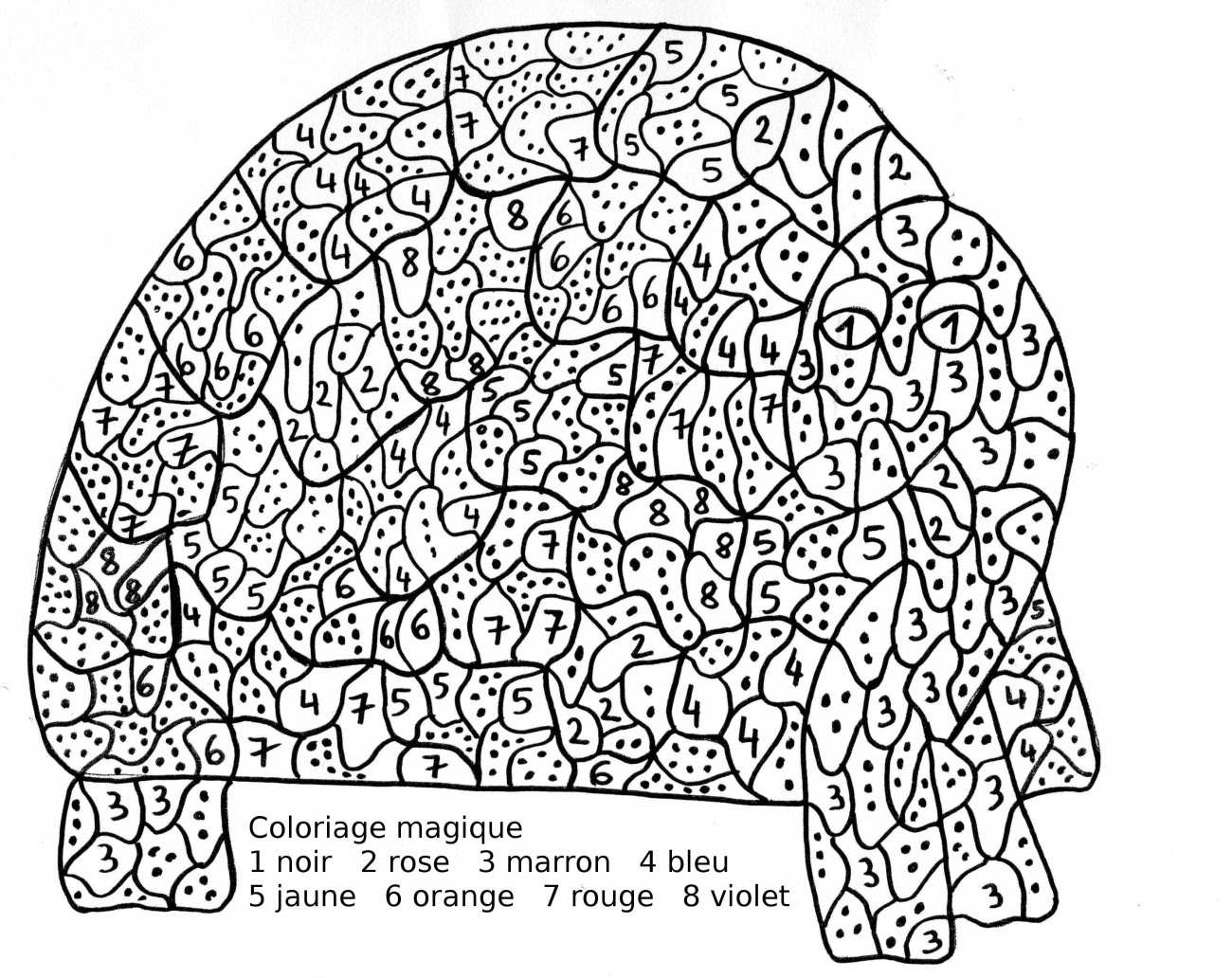 Dessin à colorier: Coloriage par numéros (Coloriage numéroté) #125598 - Coloriages à Imprimer Gratuits